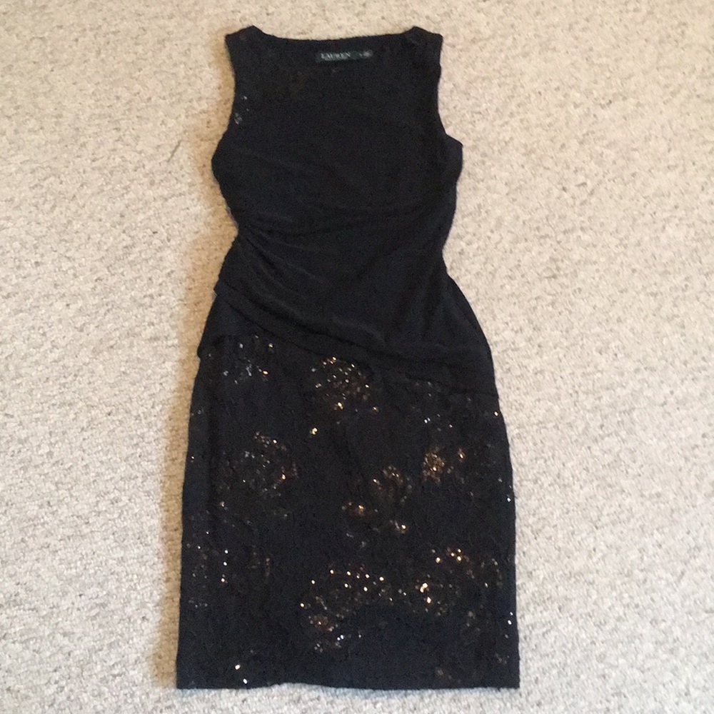 Black sequin Ralph Lauren cocktail dress